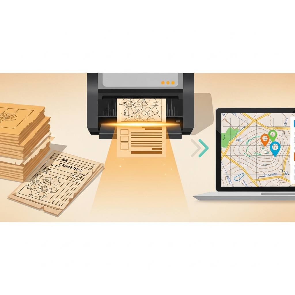 Digital transformation of land records — scanning old documents into GIS maps